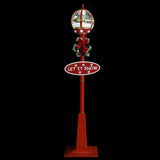 Straatlantaarn Met Kerstman Led Rood