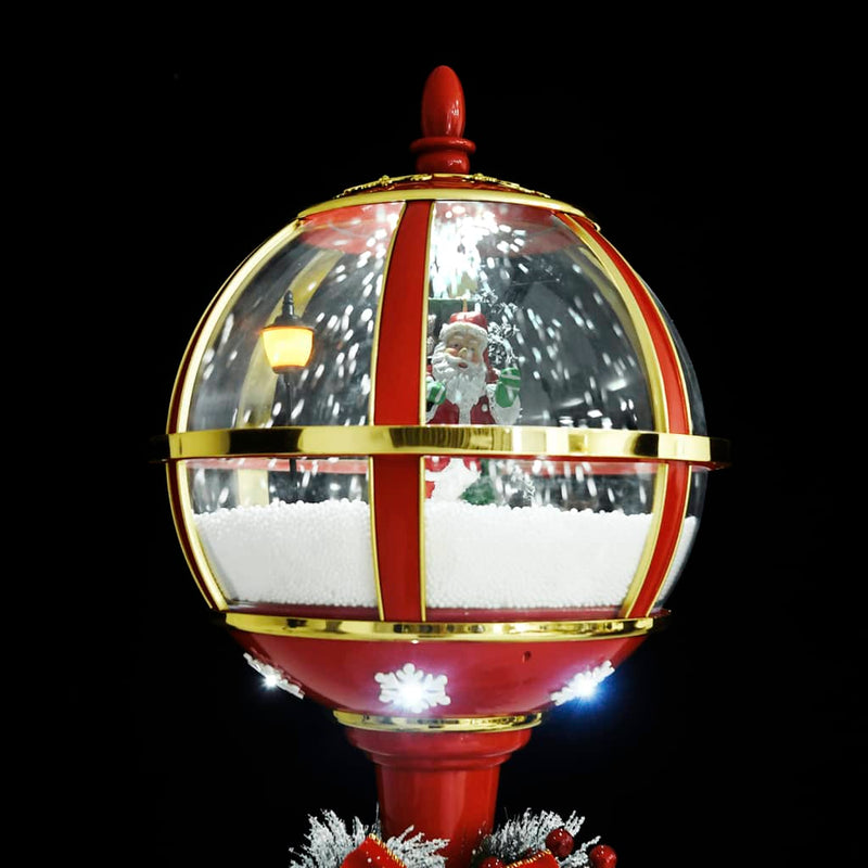 Straatlantaarn Met Kerstman Led Rood