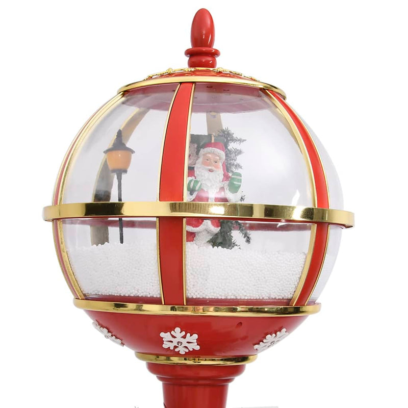 Straatlantaarn Met Kerstman Led Rood