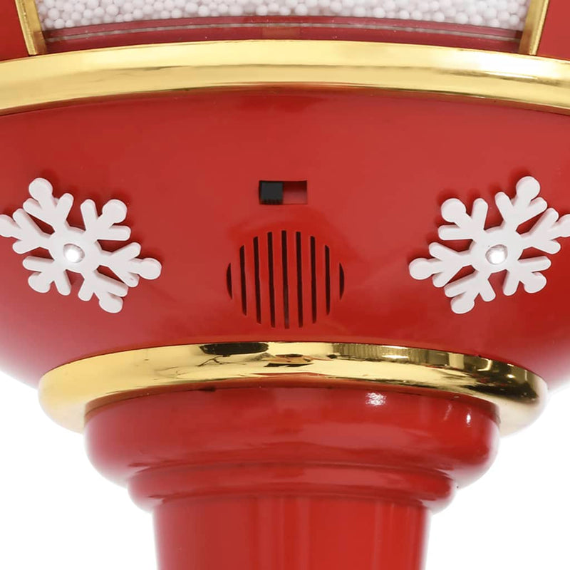 Straatlantaarn Met Kerstman Led Rood