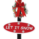 Straatlantaarn Met Kerstman Led Rood