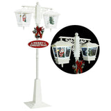 Straatlantaarn Met Kerstman Led Wit