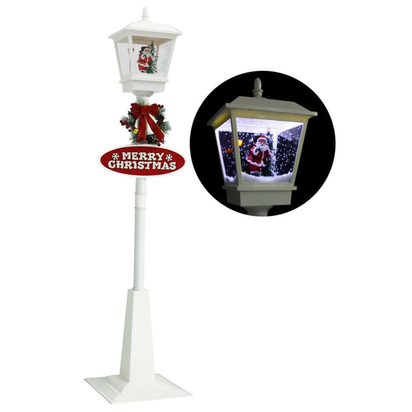 Straatlantaarn Met Kerstman Led Wit