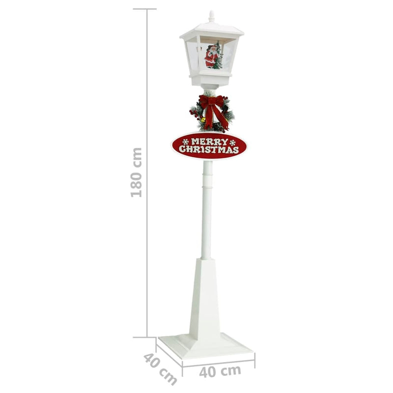 Straatlantaarn Met Kerstman Led Wit