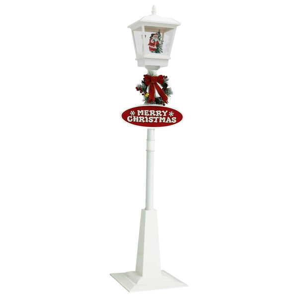 Straatlantaarn Met Kerstman Led Wit