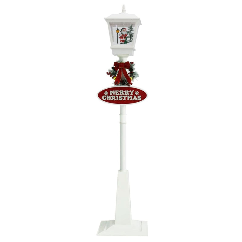 Straatlantaarn Met Kerstman Led Wit