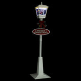 Straatlantaarn Met Kerstman Led Wit
