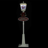 Straatlantaarn Met Kerstman Led Wit