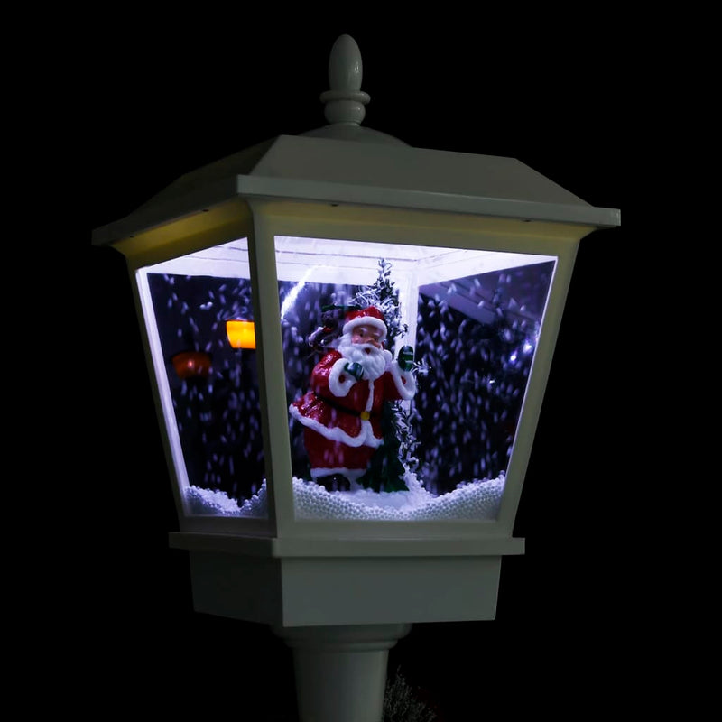 Straatlantaarn Met Kerstman Led Wit