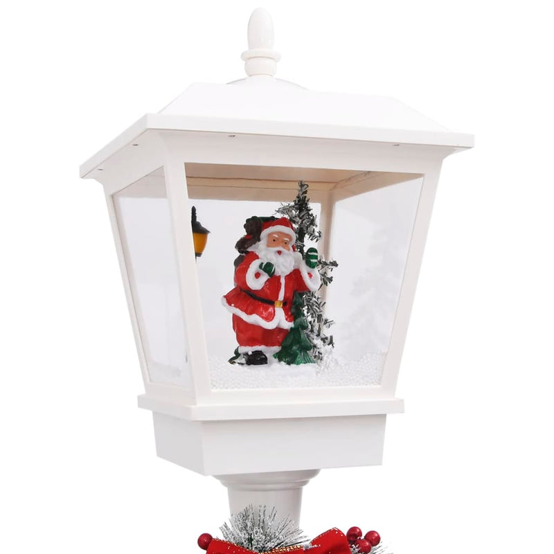 Straatlantaarn Met Kerstman Led Wit
