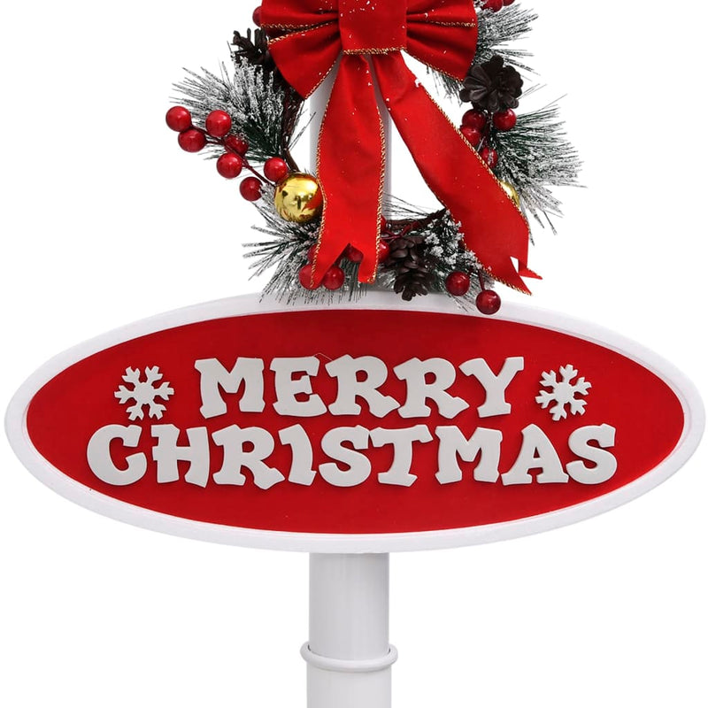 Straatlantaarn Met Kerstman Led Wit