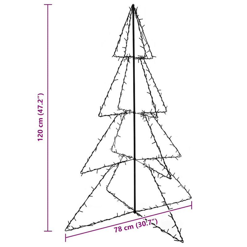 Kegelkerstboom 160 Led's Binnen En Buiten 78X120 Cm Koudwit