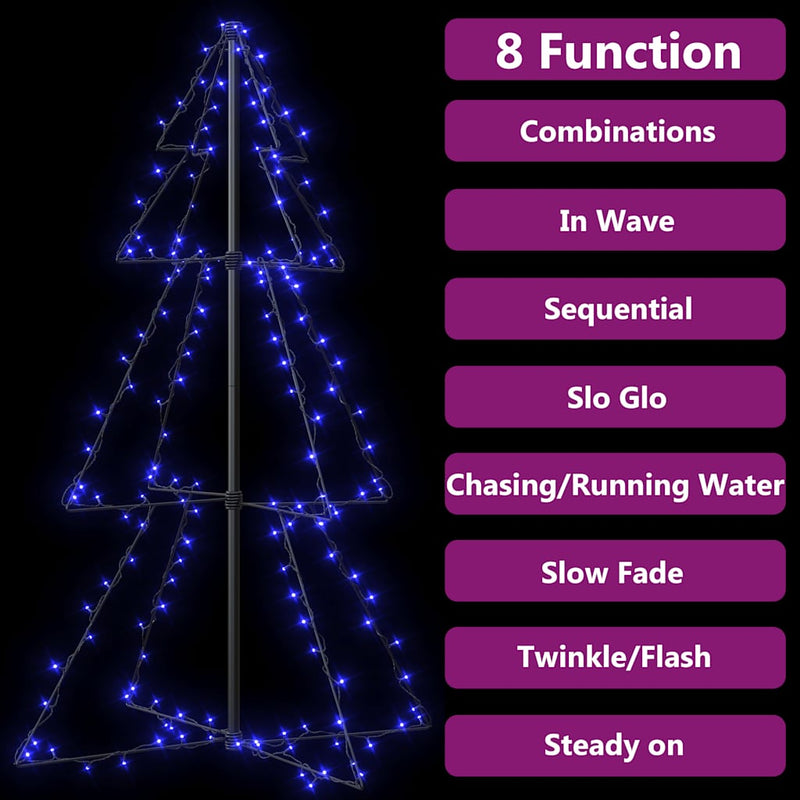 Kegelkerstboom 160 Led's Binnen En Buiten 78X120 Cm Blauw
