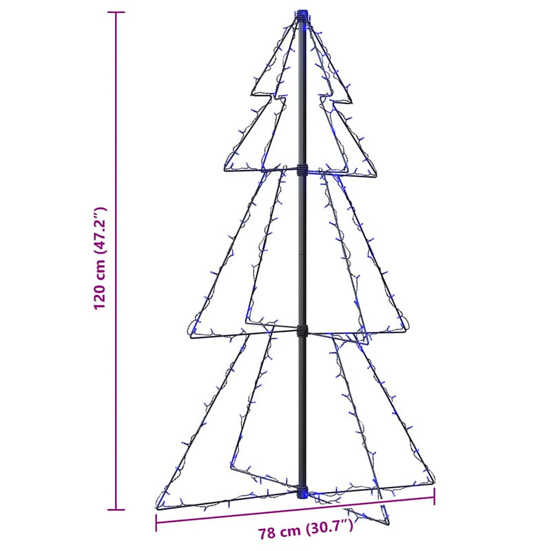 Kegelkerstboom 160 Led's Binnen En Buiten 78X120 Cm Blauw