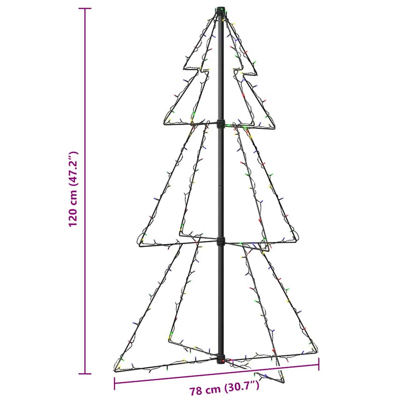 Kegelkerstboom 160 Led's Binnen En Buiten 78X120 Cm Multikleur