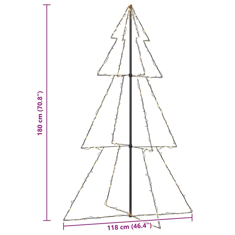 Kegelkerstboom 240 Led's Binnen En Buiten 118X150 Cm Warmwit