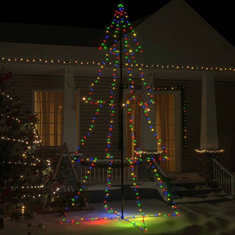 Kegelkerstboom 160 Led's Binnen En Buiten 78X120 Cm Multikleur