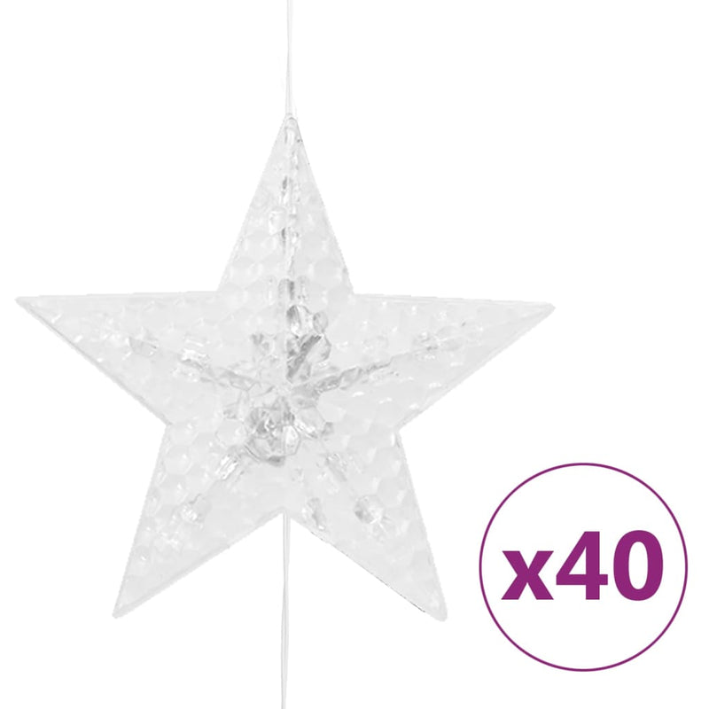 Lichtsnoergordijn Sterren Met 200 Led's En 8 Functies Koudwit