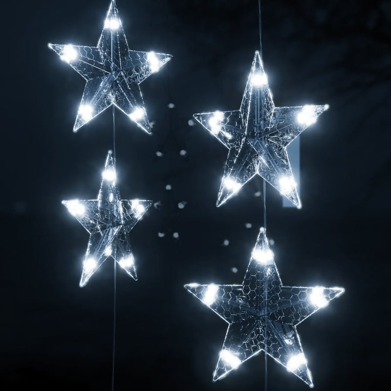 Lichtsnoergordijn Sterren Met 200 Led's En 8 Functies Koudwit