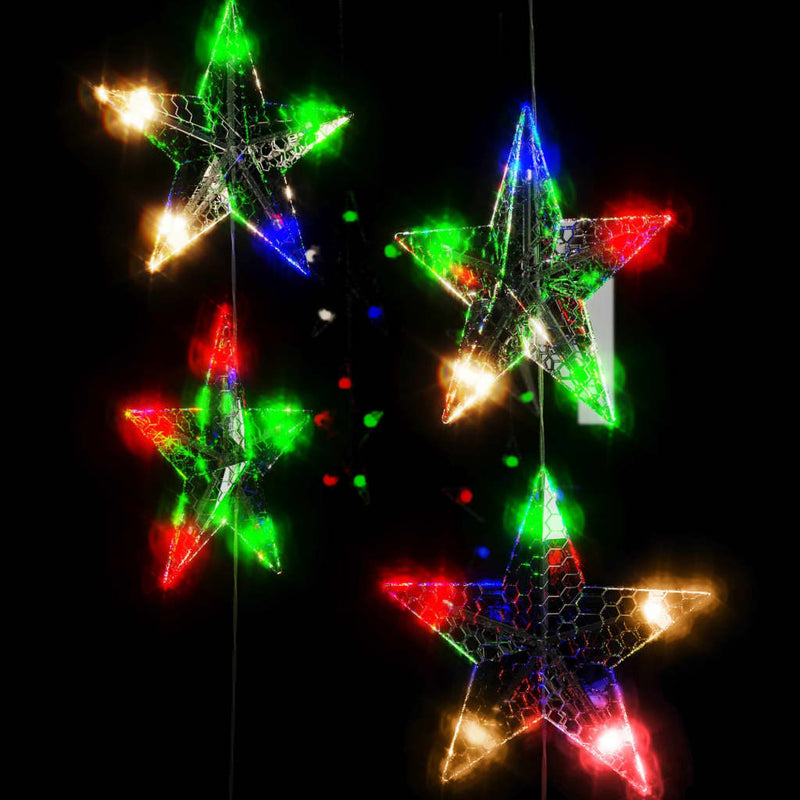 Lichtsnoergordijn Sterren Met 200 Led's 8 Functies Meerkleurig Multikleur
