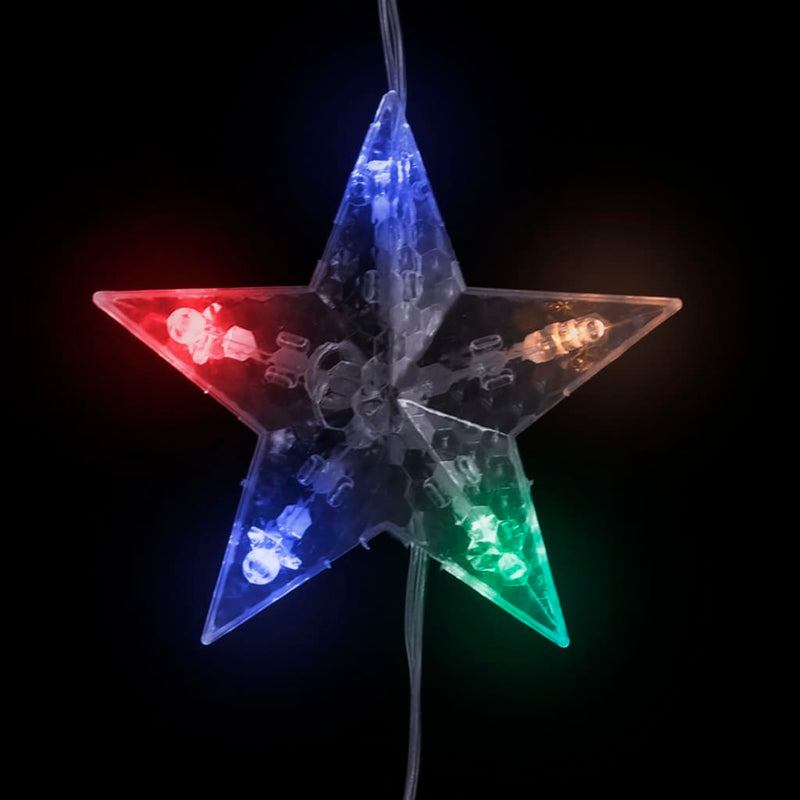 Lichtsnoergordijn Sterren Met 200 Led's 8 Functies Meerkleurig Multikleur