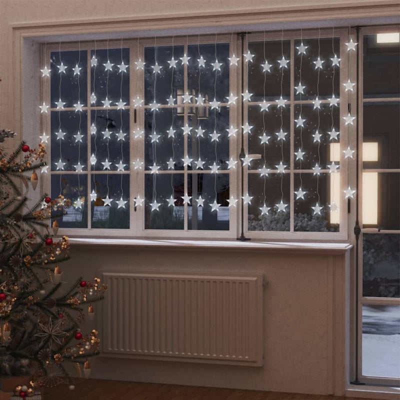 Lichtsnoergordijn Sterren Met 200 Led's En 8 Functies Koudwit