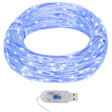 Lichtsnoer Met 400 Microled's 8 Functies Blauw