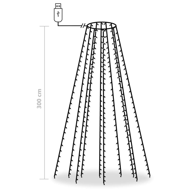 Kerstboomverlichting Met 300 Led's Net 300 Cm