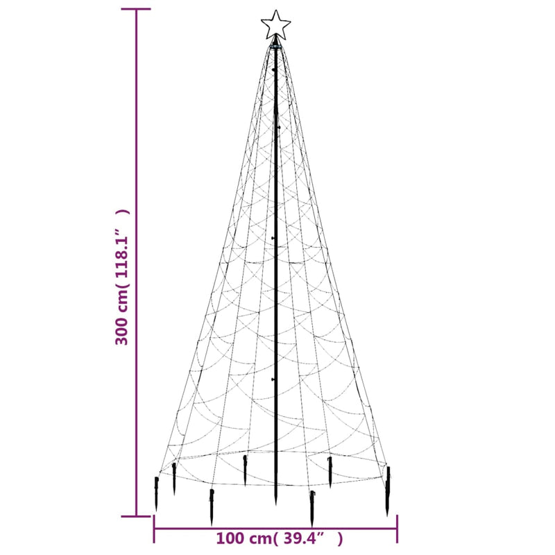 Kerstboom Met Metalen Paal En 500 Te Led's 3 M