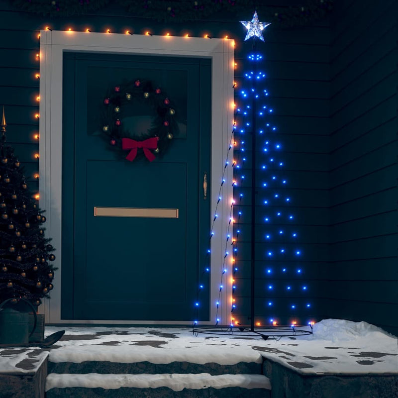 Kegelkerstboom 752 E Led's 160X500 Cm Blauw