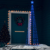 Kegelkerstboom 752 E Led's 160X500 Cm Blauw