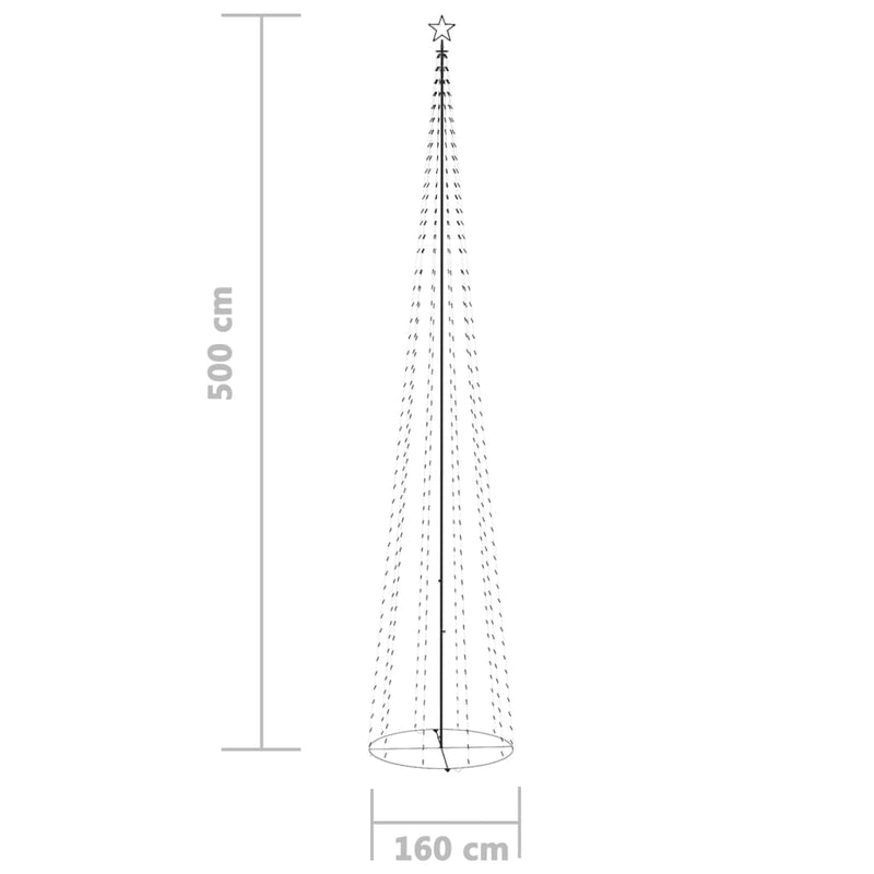 Kegelkerstboom 752 E Led's 160X500 Cm Blauw