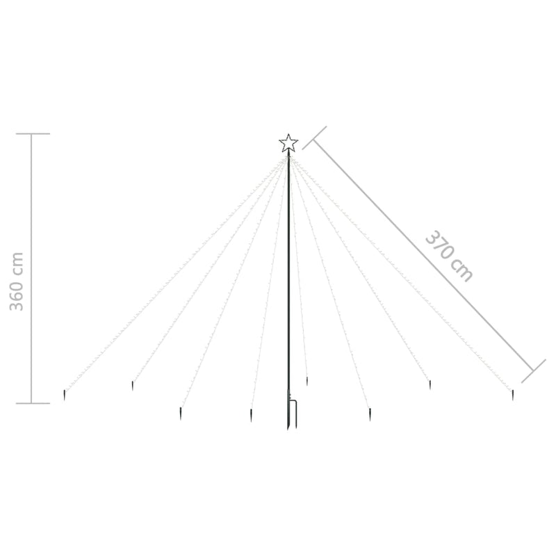 Led-Kerstboom Binnen Buiten 576 Leds 3,6 M Blauw