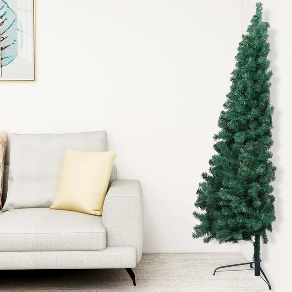 Kunstkerstboom Met Verlichting Half Standaard 150 Cm Pvc Groen