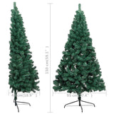 Kunstkerstboom Met Verlichting Half Standaard 150 Cm Pvc Groen