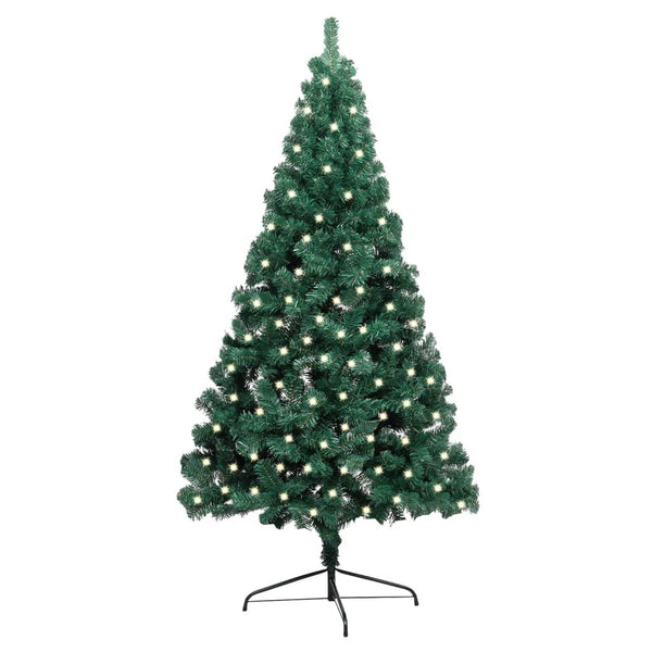 Kunstkerstboom Met Verlichting Half Standaard 240 Cm Pvc Groen