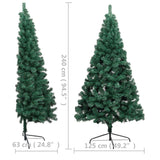 Kunstkerstboom Met Verlichting Half Standaard 240 Cm Pvc Groen