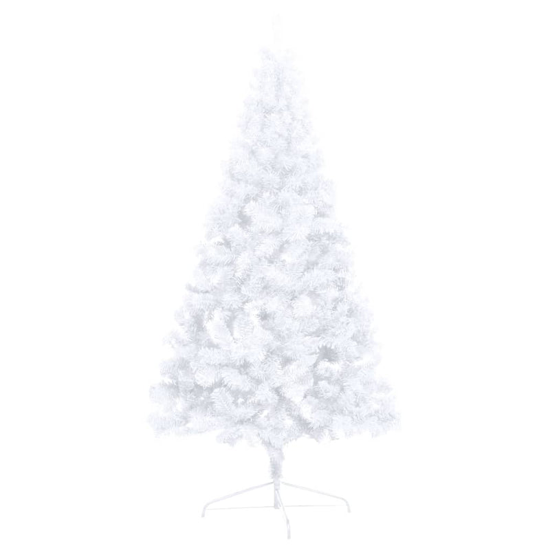 Kunstkerstboom Met Verlichting Half Standaard 150 Cm Pvc Wit