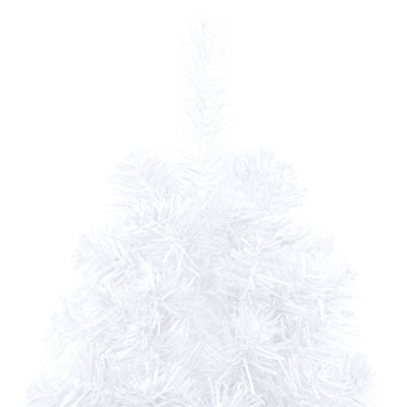 Kunstkerstboom Met Verlichting Half Standaard 150 Cm Pvc Wit