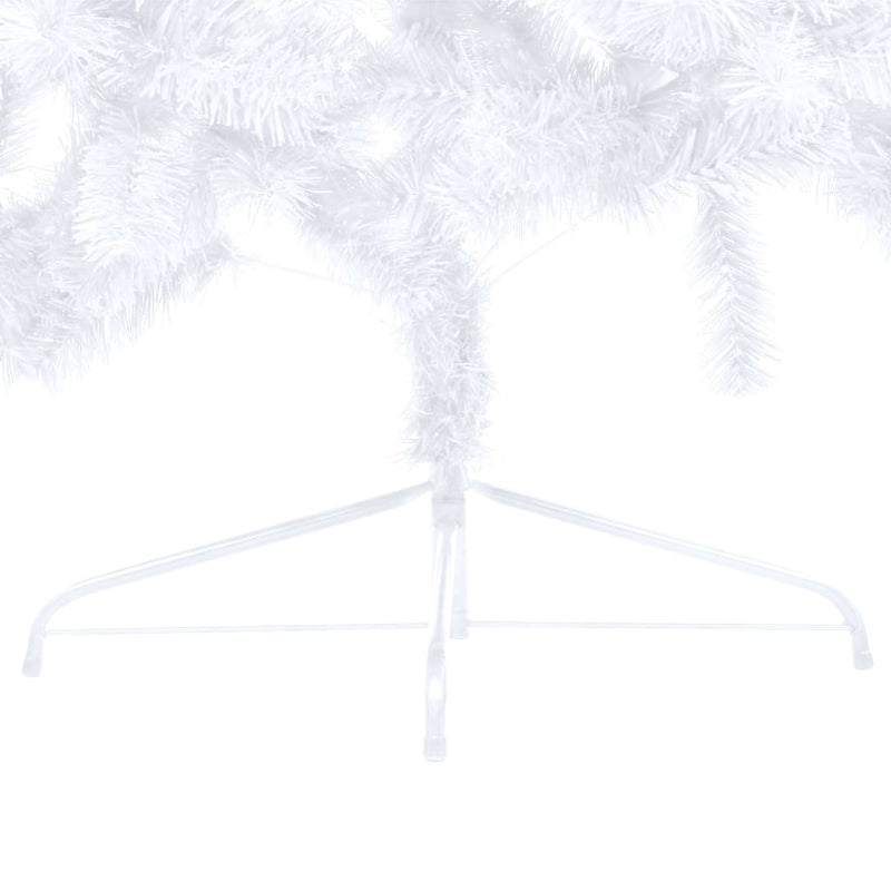 Kunstkerstboom Met Verlichting Half Standaard 150 Cm Pvc Wit