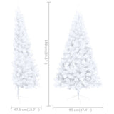 Kunstkerstboom Met Verlichting Half Standaard 150 Cm Pvc Wit