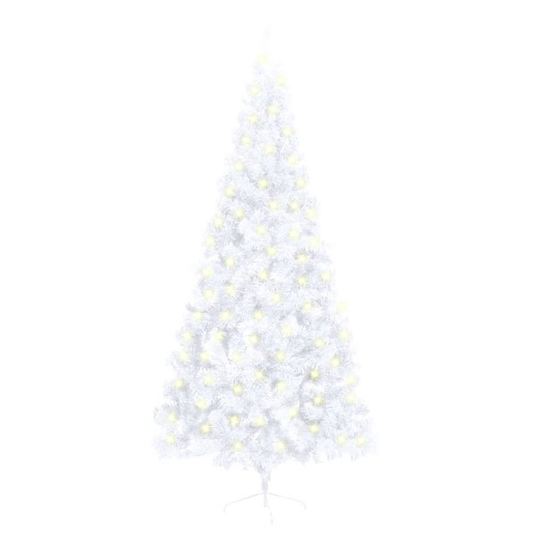 Kunstkerstboom Met Verlichting Half Standaard 210 Cm Pvc Wit