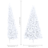 Kunstkerstboom Met Verlichting Half Standaard 210 Cm Pvc Wit