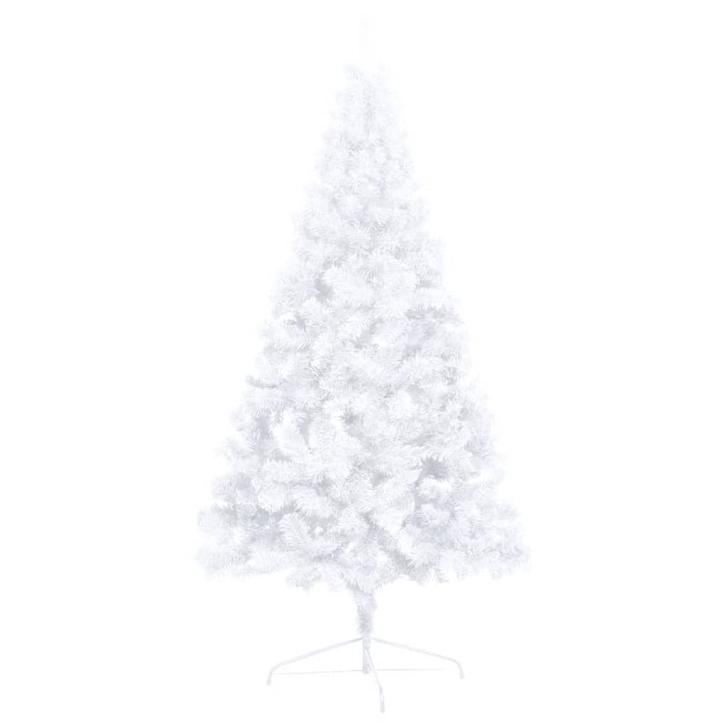 Kunstkerstboom Met Verlichting Half Standaard 240 Cm Pvc Wit