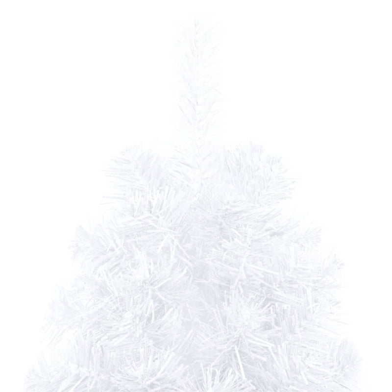 Kunstkerstboom Met Verlichting Half Standaard 240 Cm Pvc Wit
