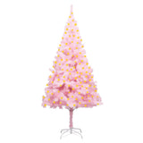 Kunstkerstboom Met Verlichting En Standaard 180 Cm Pvc Roze