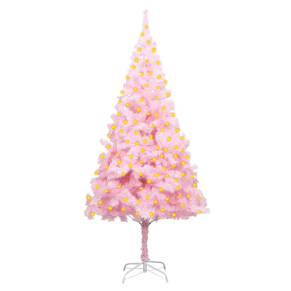 Kunstkerstboom Met Verlichting En Standaard 180 Cm Pvc Roze