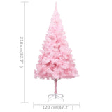 Kunstkerstboom Met Verlichting En Standaard 210 Cm Pvc Roze