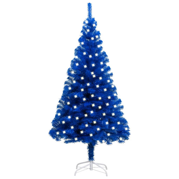 Kunstkerstboom Met Verlichting En Standaard 120 Cm Pvc Blauw