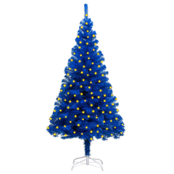 Kunstkerstboom Met Verlichting En Standaard 180 Cm Pvc Blauw